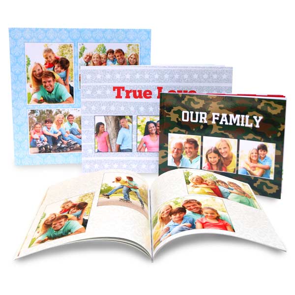 Paperback photo books professionally bound with glossy photo covers